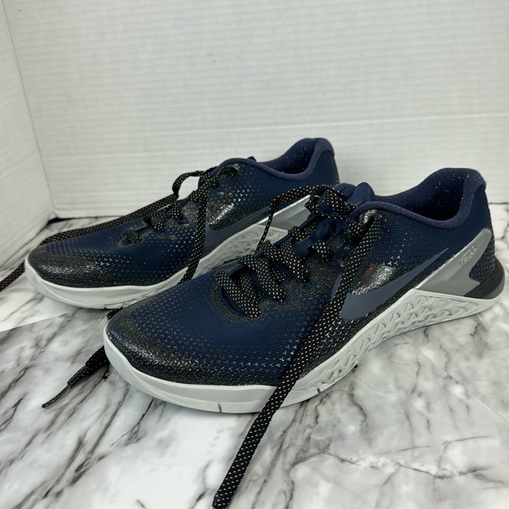 Nike Metcon 4 metallic blue women size 10 sneaker cross fit trainer shoe
